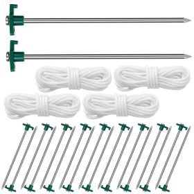 Tent Pegs Ropes Set 20Pcs 9.8in Heavy Duty Tent Stakes Nails Spike with 4x 9.8ft Nylon Ropes Tent Pop Up Canopy Stakes Tent Pegs Ropes Set 20Pcs 9.8in Heavy Duty Tent Stakes Nails Spike with 4x 9.8ft Nylon Ropes Tent Pop Up Canopy Stakes